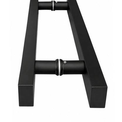 Matte Black Back-to-Back Door Pull Handle – 18", 24", 36" & 48"