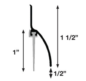 KC Hardware Door Bottom Sweep with Rain Drip Cap| Exterior Door Rain Guard| Bottom Door Weather Stripping| Door Rain Drip Guard |Black Anodized Aluminum with Grey Vinyl Insert