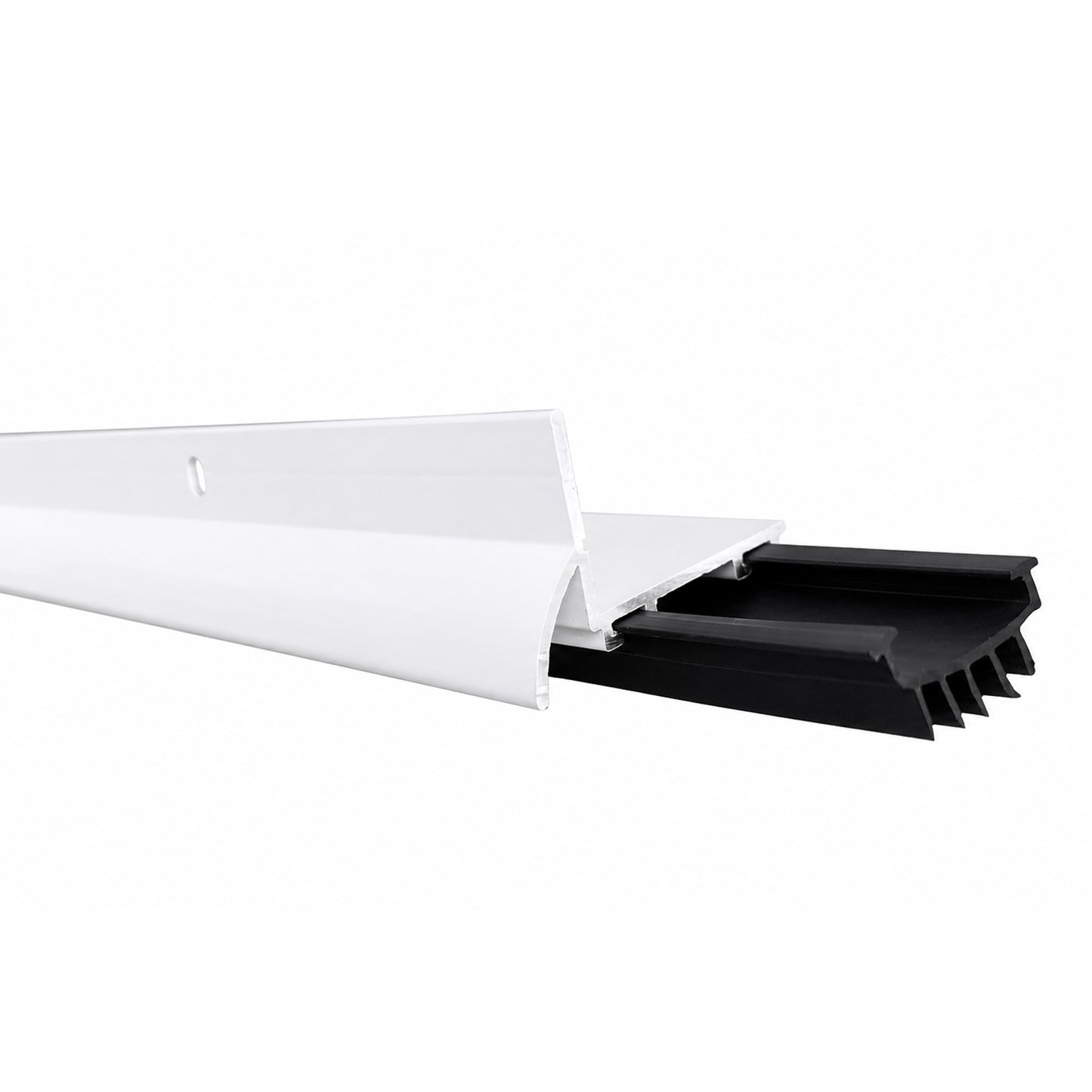 Aluminum Door Bottom Sweep Universal Fit1-5/16 W Universal Door Bottom with Drip Cap, Draft Stopper, Weather Stripping Seal for Exterior and Interior Doors (36 Inch) (White)