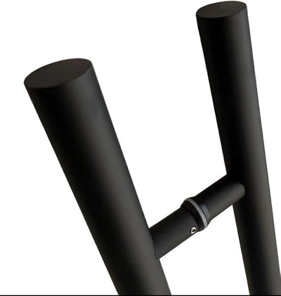 Matte Black Stainless Steel H-Shaped Push Pull Door Handles 24 in, 36 in, and 48 in