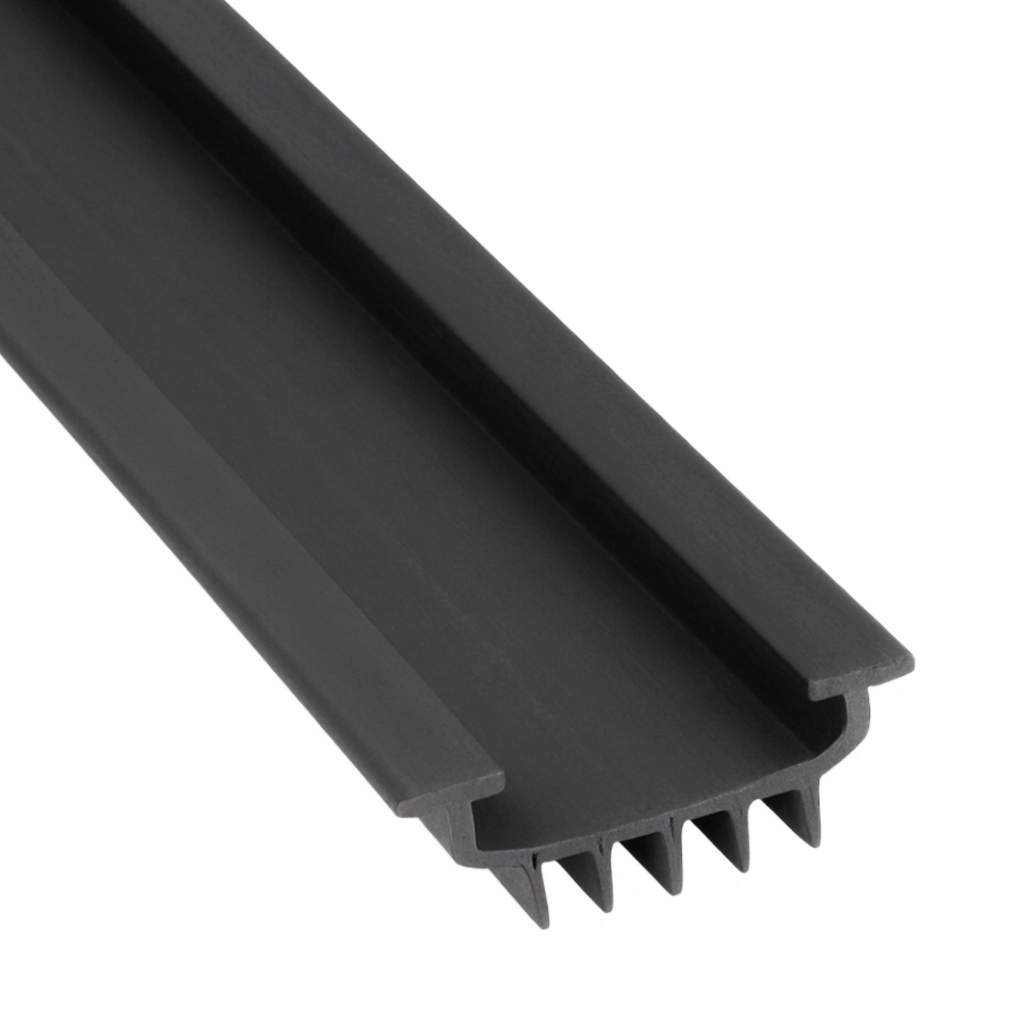 48 in Black U-Shaped Rubber Door Bottom Sweep