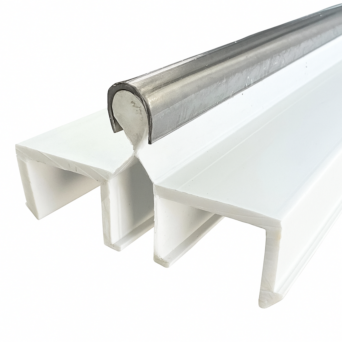 Old Style Sliding Glass Door Track Double Panel Track, Sliding Door Bottom Track, Screen Door Track Repair Rail - White