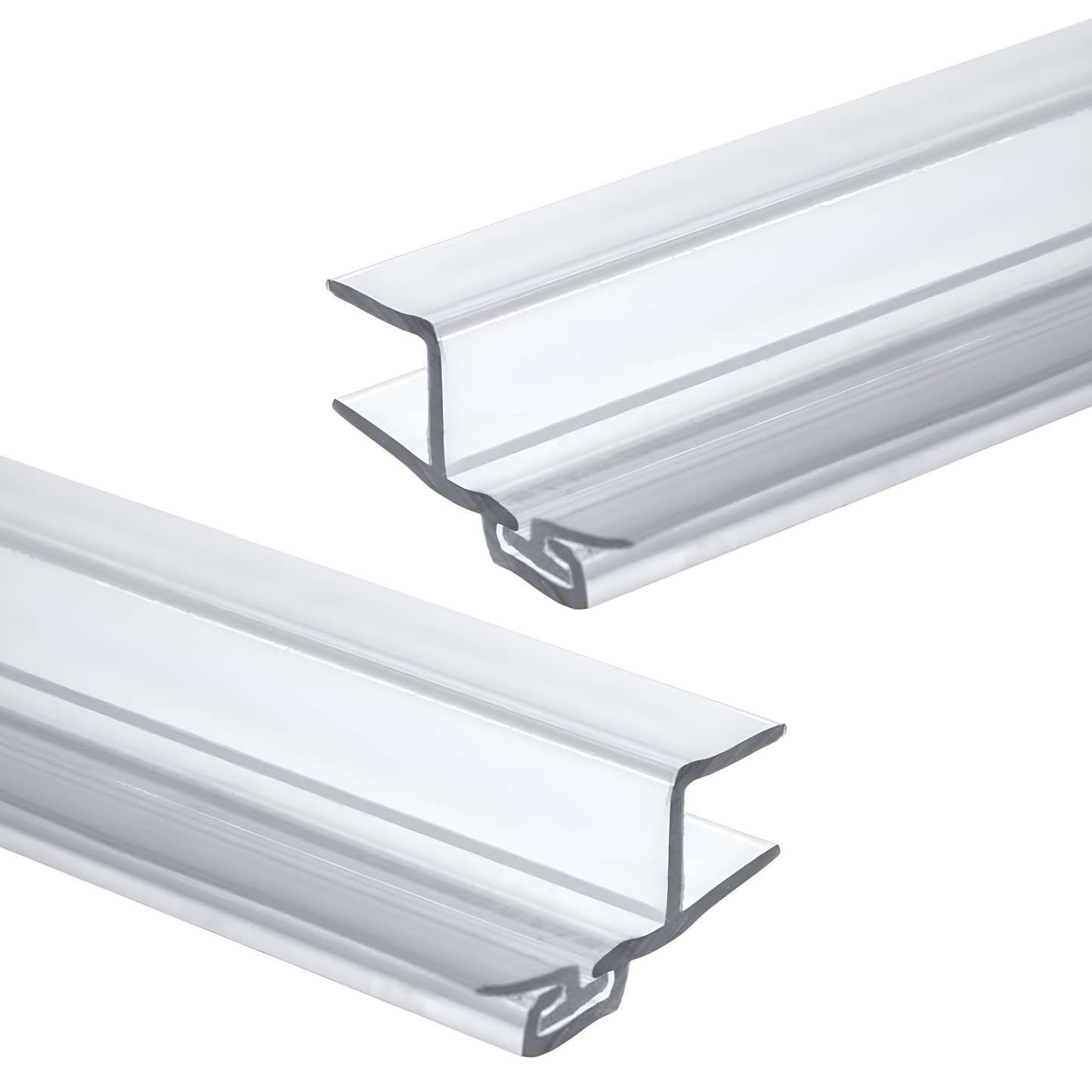 KC Hardware Strike/Door Jamb Water Seal- 95 inch Length (180 Degree) for 1/2 Inch (10-12mm) Thick Glass, Water Guard That Prevents leaks, Ultra Clear