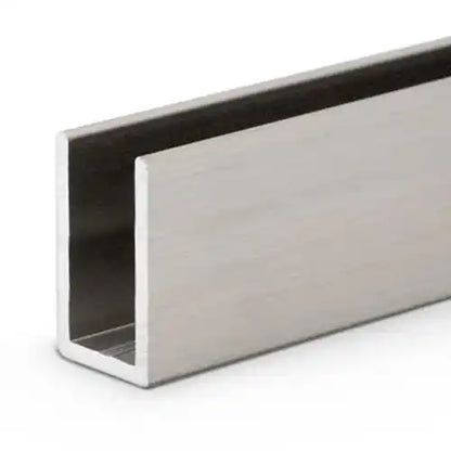 KC Hardware U-Channel for 3/8 in Shower Glass Polished Nickel 72 in