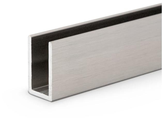 Shower Glass U-Channel Polished Nickel 95 in for 3/8 Glass