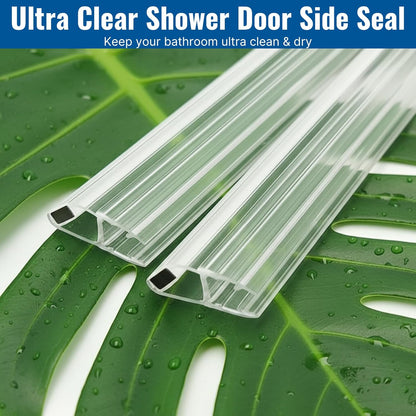 95 in Magnetic Shower Door Side Seal for 3/8 in Glass Doors Set Of 2