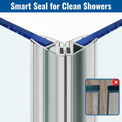 Set of 2 Magnetic Shower Door Seal for 3/8 in Glass Doors 90 Deg