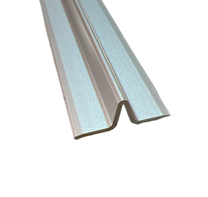 Aluminum Inverted V Sliding Door Bottom Track, Satin Anodized