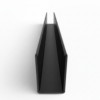1 in. x 5/8 in. x 72 in. Black Aluminum U-Channel