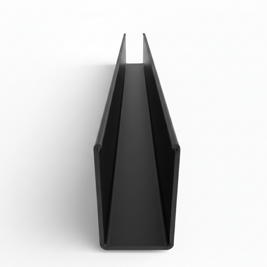 1 in. x 5/8 in. x 72 in. Black Aluminum U-Channel