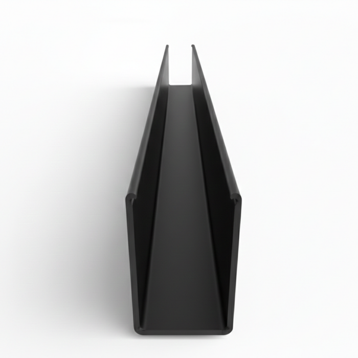 1 in. x 5/8 in. x 95 in. Black Aluminum U-Channel
