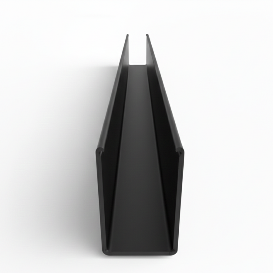 1 in. x 5/8 in. x 95 in. Black Aluminum U-Channel