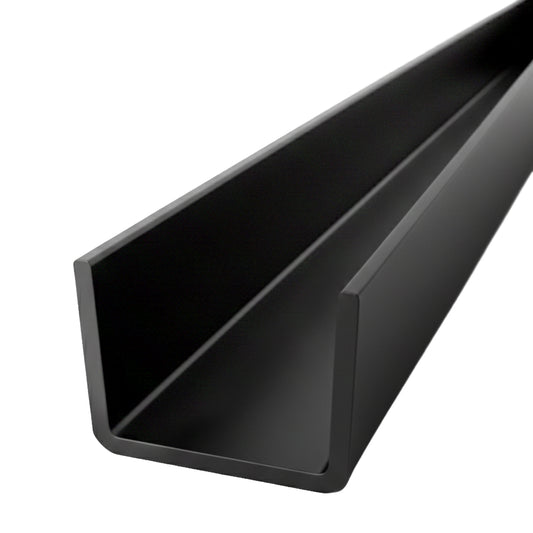 1/2 in. x 5/8 in. x 95 in. Black Aluminum U-Channel