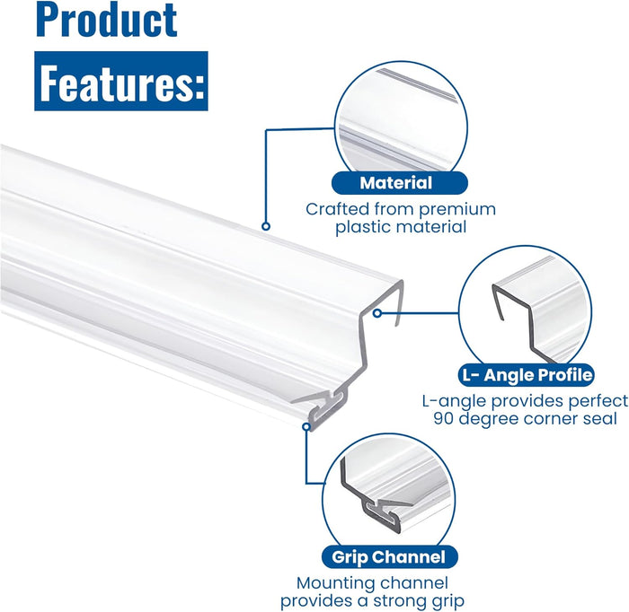 Clear Shower Door Side Jamb Seal for 3/8 in Glass Doors 95 in