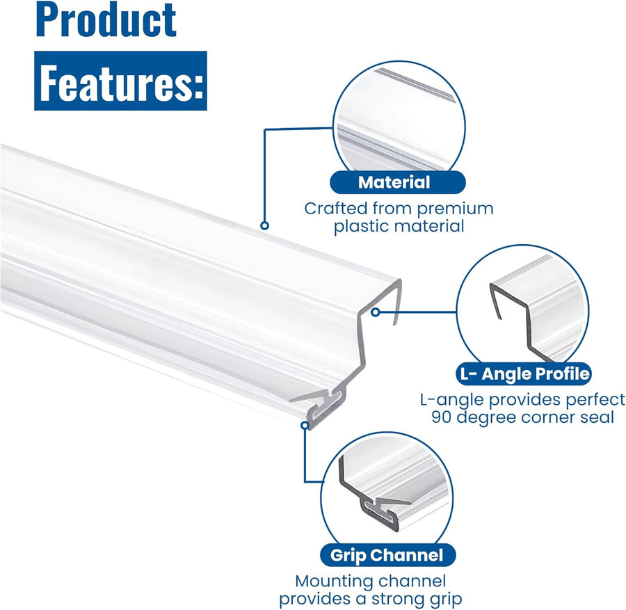Clear Shower Door Side Jamb Seal for 3/8 in Glass Doors 95 in