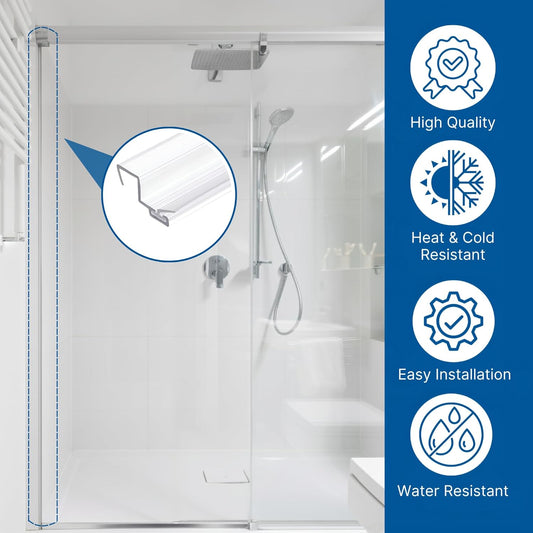 Clear Shower Door Side Jamb Seal for 3/8 in Glass Doors 95 in