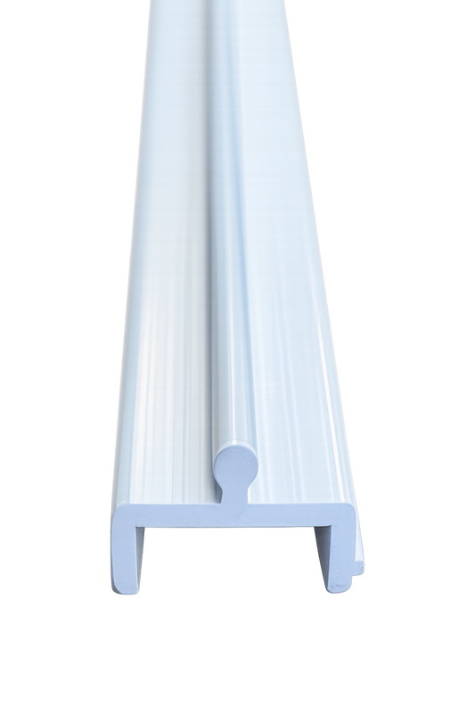 72 In & 96 In Lengths | 3/4 In Wide Sliding Screen Door Bottom Track Replacement - White Vinyl
