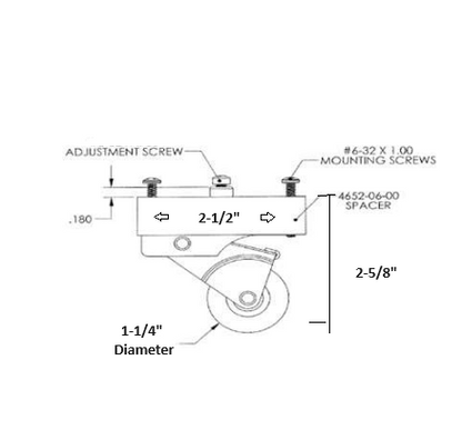 KC Hardware Heavy-Duty Sliding Screen Door Rollers with 1 in. Steel Ball Diameter & 1-1/4 in Steel Including Screws and Adjusting Sleeve (2 Pack)