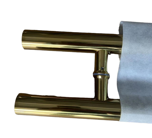 Stainless Steel H Shaped Push Pull Door Handles, Double Sided Door Pulls, Commercial Pull Door Handle for Sliding Doors and Entry Glass Doors- Polished Gold