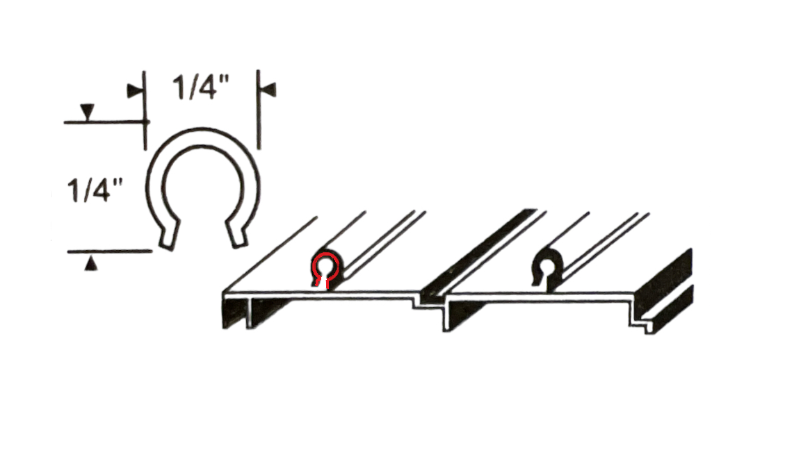 KC Sliding Door Repair Track Cover- Repair Sliding Glass Door Aluminum Tracks 1/4” x 8’, Stainless Steel