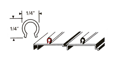 KC Sliding Door Repair Track Cover- Repair Sliding Glass Door Aluminum Tracks 1/4” x 8’, Stainless Steel