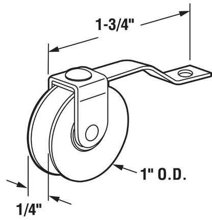 KC Hardware Nylon Rollers with Stainless Steel Tension Spring for Sliding Screen Doors, Screen Door Wheels, Tension Spring Wheels for Academy Doors- 1" Diameter- Pack of 2