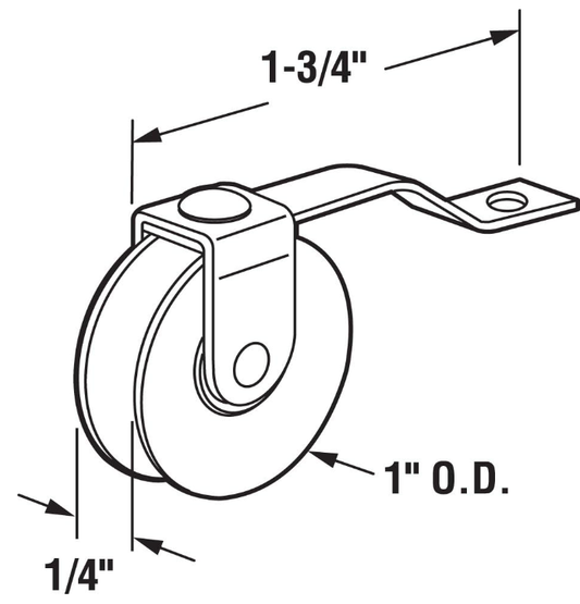 KC Hardware Nylon Rollers with Stainless Steel Tension Spring for Sliding Screen Doors, Screen Door Wheels, Tension Spring Wheels for Academy Doors- 1" Diameter- Pack of 2
