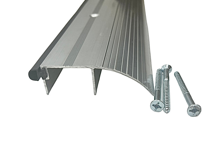 Silver Outswing Door Threshold Strip, High Profile Aluminum/Rubber, 36 in 48 in 72 in