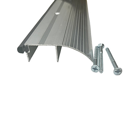 KC Hardware 3-5/16 in. X 1 in. High Profile Aluminum and Vinyl Outswing Door Threshold Strip for Exterior Doors and Doorways - 48 Inch, Silver, Mill Finish, KCSTHS364872