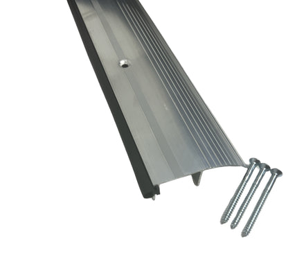 KC Hardware 3-5/16 in. X 1 in. High Profile Aluminum and Vinyl Outswing Door Threshold Strip for Exterior Doors and Doorways - 48 Inch, Silver, Mill Finish, KCSTHS364872