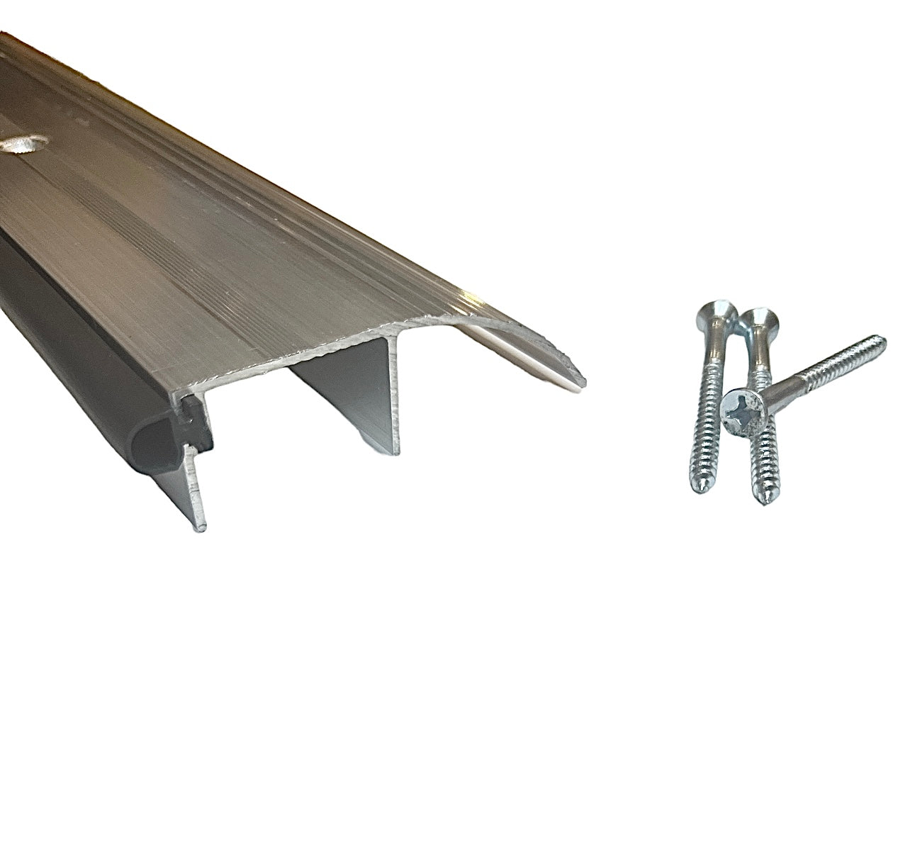 KC Hardware 3-5/16 in. X 1 in. High Profile Aluminum and Vinyl Outswing Door Threshold Strip for Exterior Doors and Doorways - 48 Inch, Silver, Mill Finish, KCSTHS364872