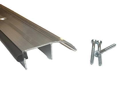 KC Hardware 3-5/16 in. X 1 in. High Profile Aluminum and Vinyl Outswing Door Threshold Strip for Exterior Doors and Doorways - 48 Inch, Silver, Mill Finish, KCSTHS364872