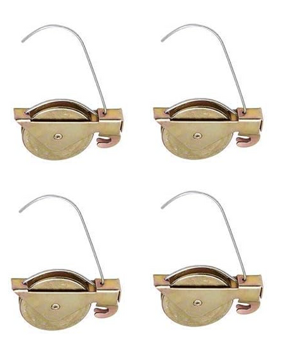 KC Hardware 1-1/4" Steel Ball Bearing Center Groove Sliding Screen Door Spring Tension Roller, Delrin Bushing