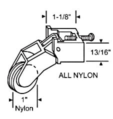 Sliding Screen Door Nylon Roller, 1" Wheel, White, Pack of 1 or 2