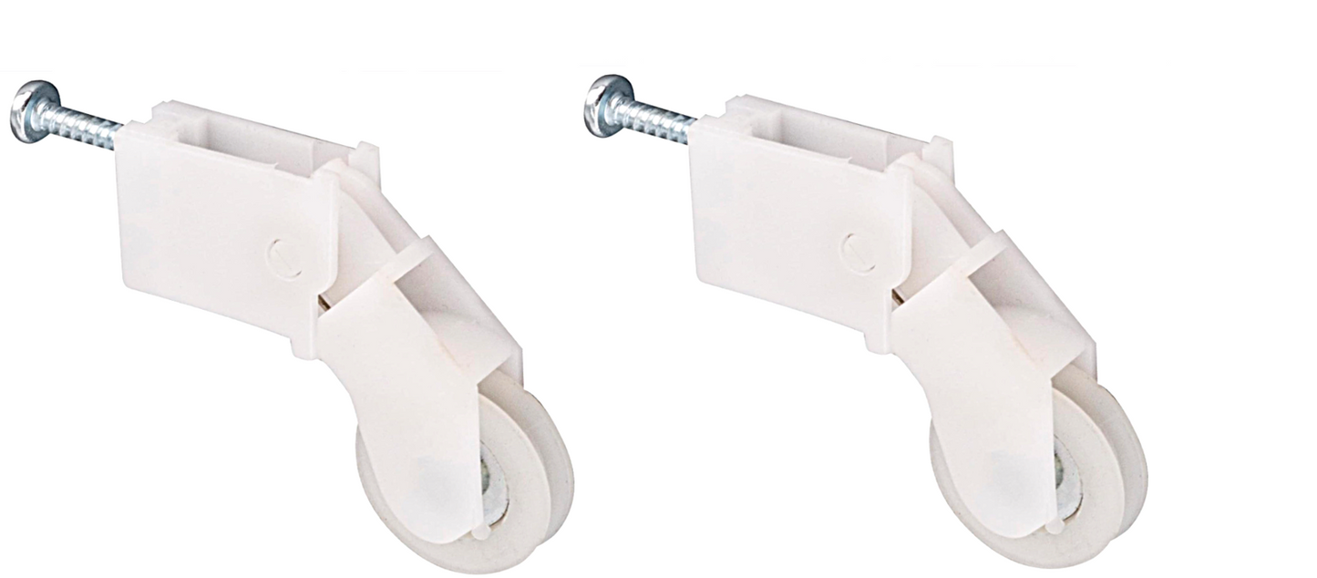 Sliding Screen Door Nylon Rollers, Door Roller Assembly for Peachtree Doors and Patio Doors- 1 Inch Nylon Wheel- White, KCS-0824