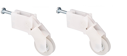 Sliding Screen Door Nylon Rollers, Door Roller Assembly for Peachtree Doors and Patio Doors- 1 Inch Nylon Wheel- White, KCS-0824