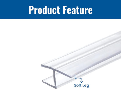 KC Hardware Clear 3/8" Y Jamb Water Seal Flexible Edge in Line Panel (Soft Leg)