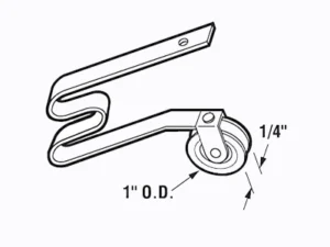 1" Standard Steel Ball Bearing Screen Door Roller with Spring - Image 3