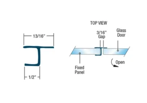 95" Frameless Shower Door Kit with Side & Bottom Seal Strips - Image 6