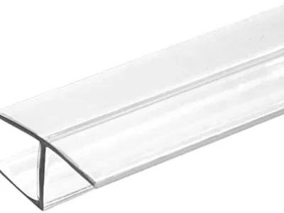 Clear Frameless Shower Door Side Seal Strip H-Type 180 Degree 85inch Length
