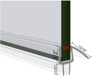 Frameless Shower Door Kit Side H 72'' + Bottom Seals Strips with Drip Rail 40''- Ultimate Kit for Shower Leaks (3/8'' Thickness (10mm)) Clear - Image 7