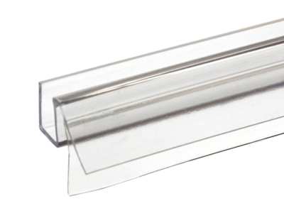 Bottom Wipe with Drip Rail & Offset Flexible Fin for 3/8" Glass - 36" length
