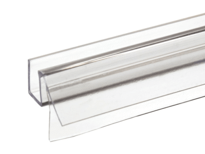 KC Clear Premium Bottom Wipe with Drip Rail & Offset Flexible Fin for 3/8" Glass