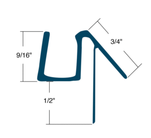 KC Clear Bottom Wipe with Drip Rail & Flexible Fin for 3/8" Glass - Image 2
