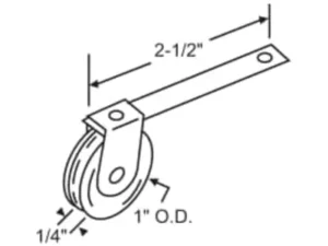 Sliding Screen Door Flat Tension Spring with Plastic Roller- 1 Diameter - Pack of 2