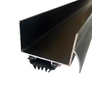 36" U-Shaped Aluminum Door Bottom Sweep with Drip Cap, Black - Image 2