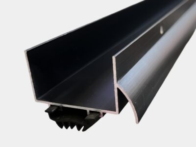 U Shaped Aluminum Door Bottom Sweep with Door Drip Cap, Weather Stripping Door Seal Bottom for Front Door Bottom, Under Door Seal for Exterior Doors 1 3/4" Width, Black (48 Inch)