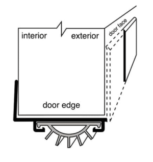 36" U-Shaped Aluminum Door Bottom Sweep with Drip Cap, Black - Image 4