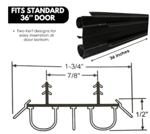 Door Bottom Sweep with Notched Kerfs, Weather Stripping Seal, Under Door Seal for Front and Exterior Doors, 7/8" Width, Black- 36 Inch - Image 3