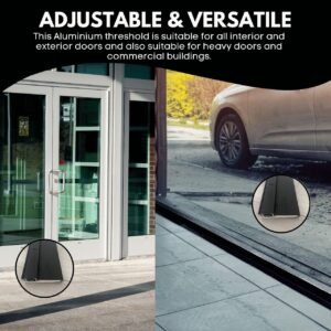 36" Adjustable Black Aluminum Door Threshold – Heavy Duty - Image 4
